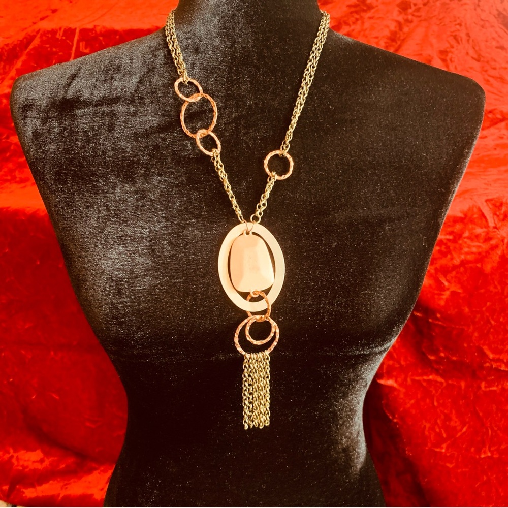 Multi-metal Long Pendant